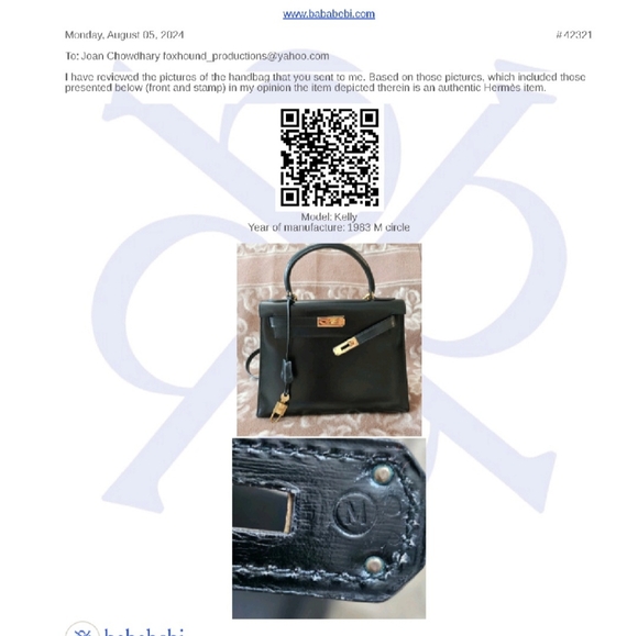 (Sold)Authentic Vintage Hermes Kelly 28 in black Box calf leather Sellier - Picture 15 of 15